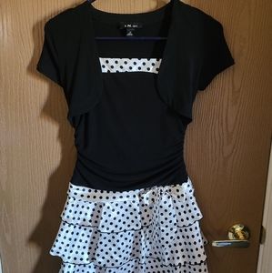 Black dress with polka-dot bottom